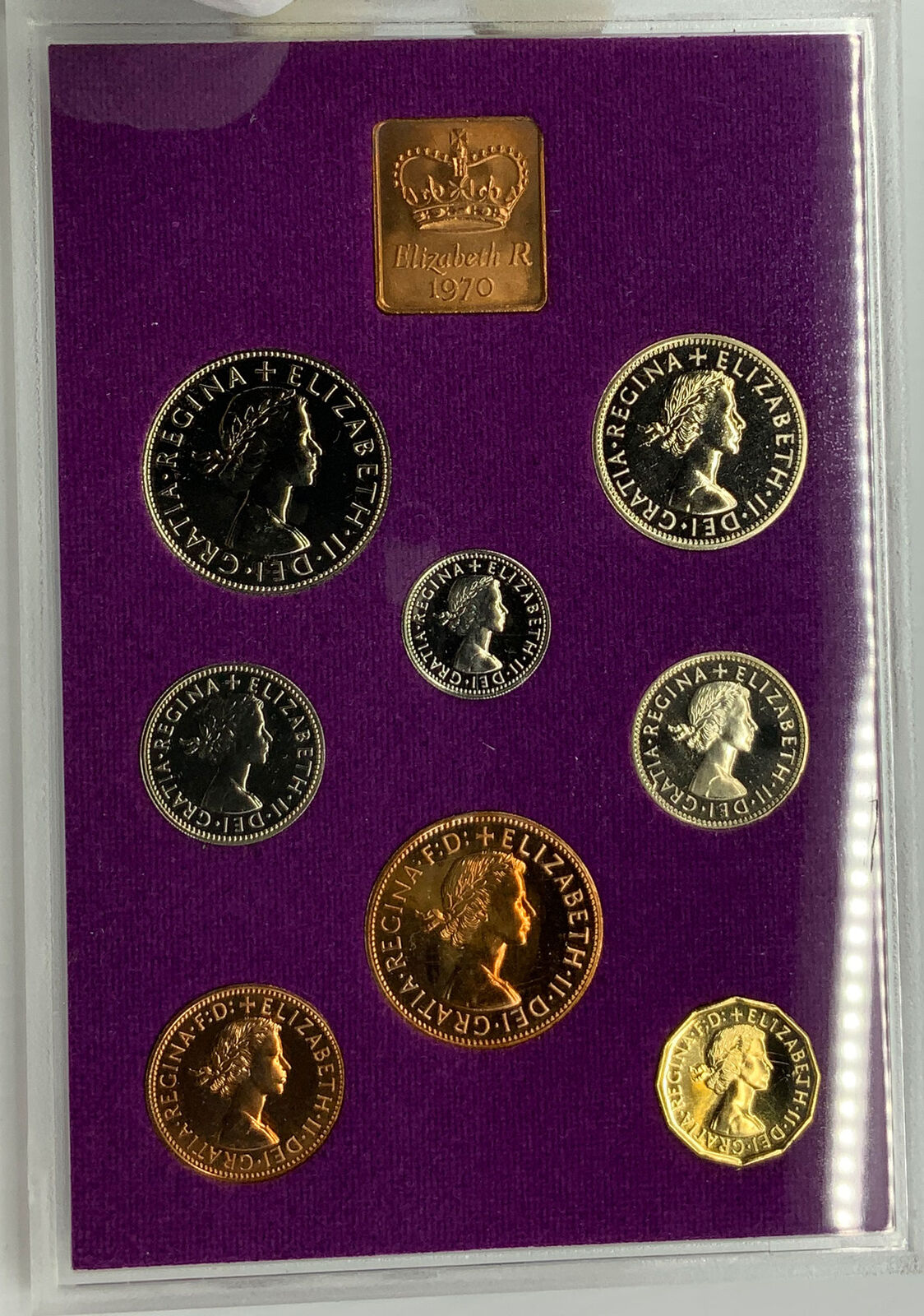 1970 UK Great Britain QUEEN ELIZABETH II Proof Collection Set of 9 Coins i115141