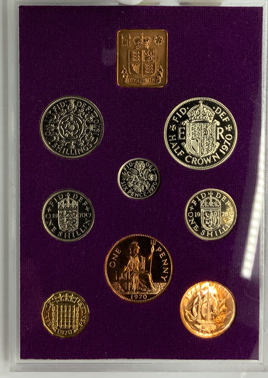 1970 UK Great Britain QUEEN ELIZABETH II Proof Collection Set of 9 Coins i115141