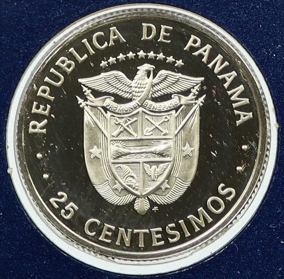 1975 PANAMA Justo Arosemena Quesada OLD Vintage Proof 25 Centesimos Coin i115056