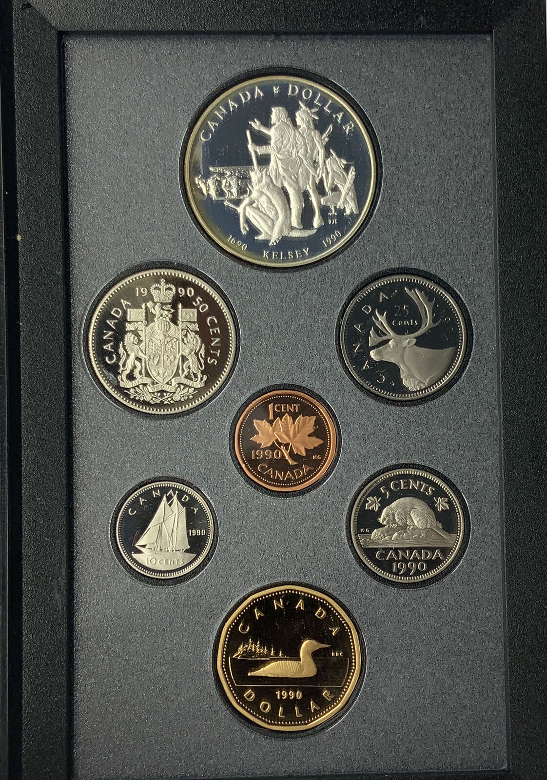 1990 CANADA HENRY KELSEY NATIVES Old Proof Set of 7 Coins 1 is Silver $1 i114739