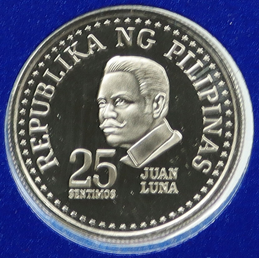 1975 PHILIPPINES Activist & Artist JUAN LUNA Proof 25 Sentisimos Coin i115063