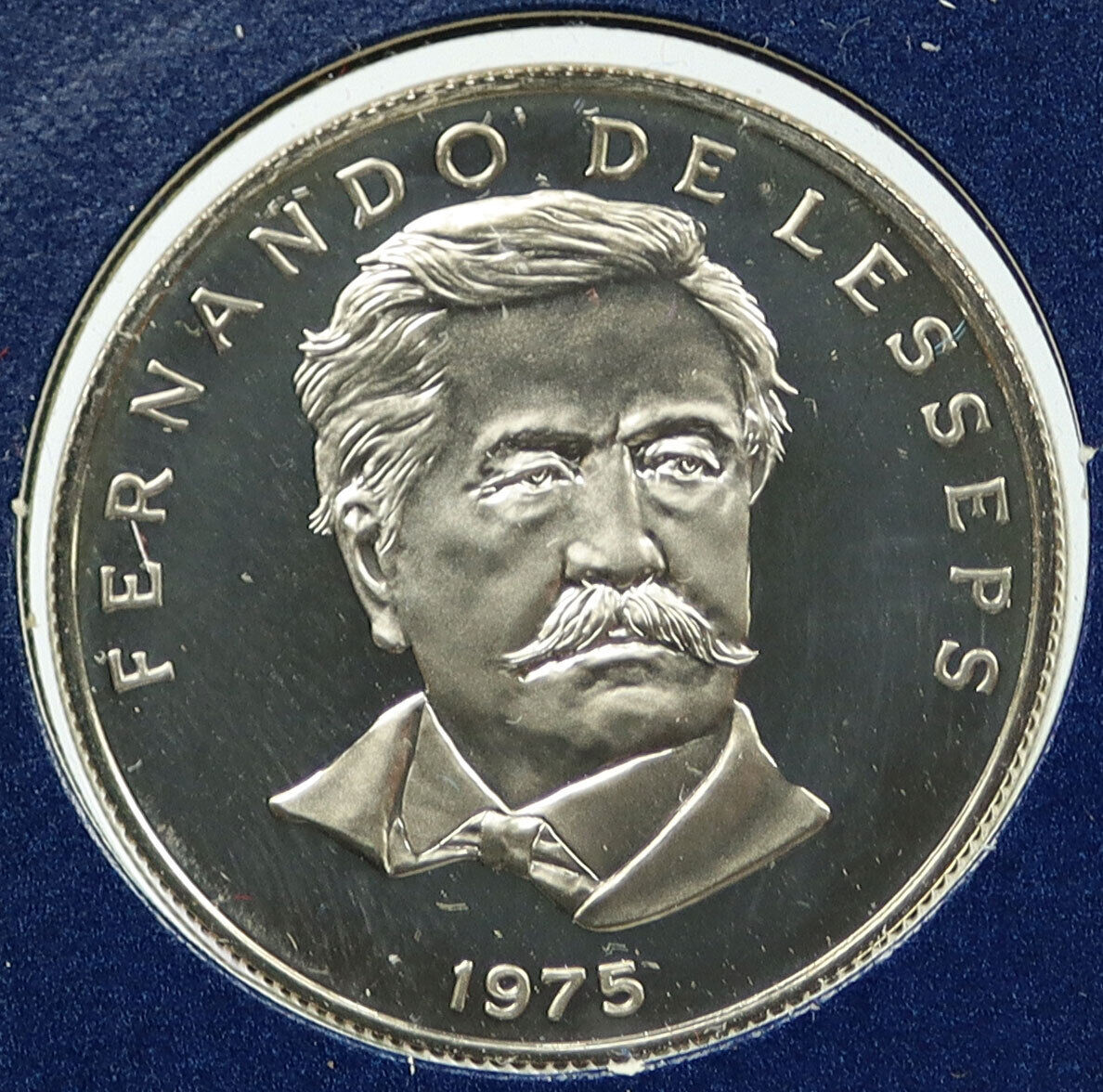 1975 PANAMA Fernando de Lesseps France SUEZ CANAL PRF 50 Centesimos Coin i115055