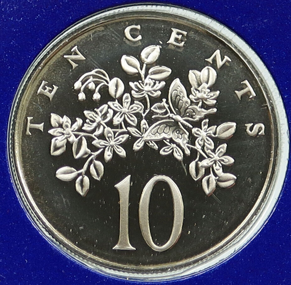 1975 JAMAICA Nature Butterfly Flora OLD VINTAGE Proof 10 Cents Coin i115779
