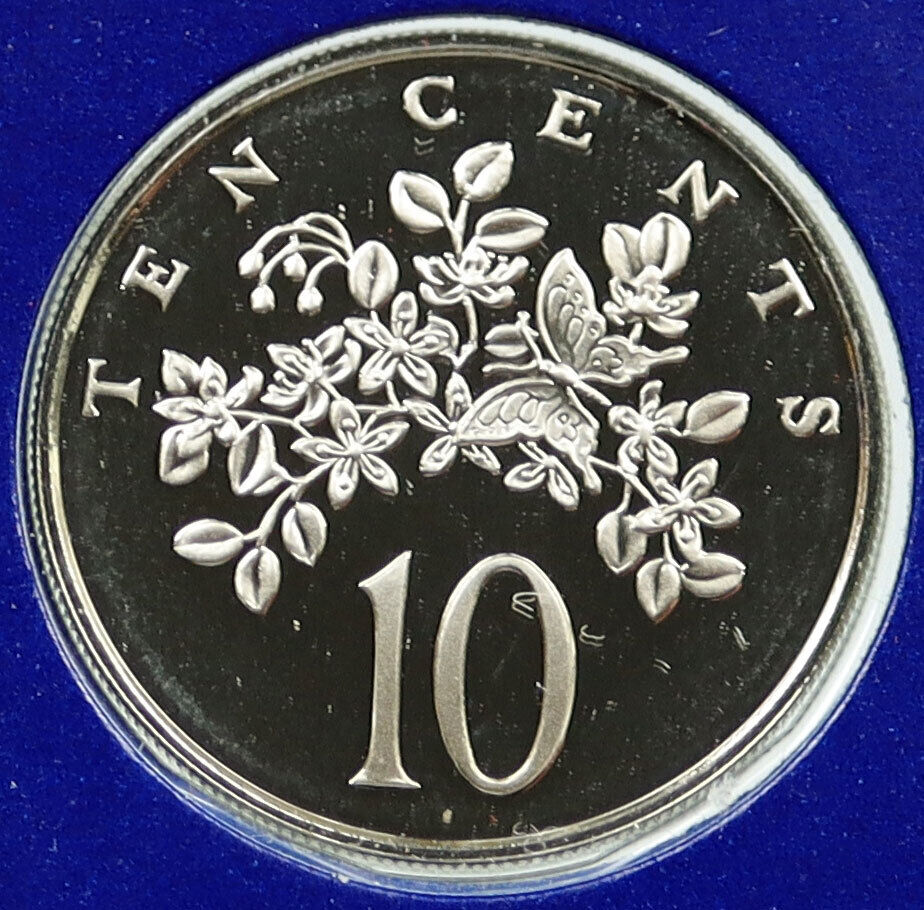 1975 JAMAICA Nature Butterfly Flora OLD VINTAGE Proof 10 Cents Coin i115782