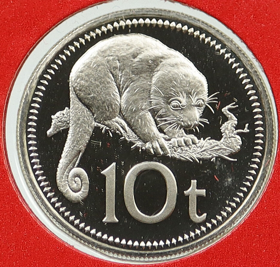 1976 PAPUA NEW GUINEA Spotted Cuscus Animal VINTAGE Proof 10 Toea Coin i115784