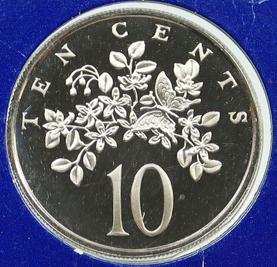 1975 JAMAICA Nature Butterfly Flora OLD VINTAGE Proof 10 Cents Coin i115787