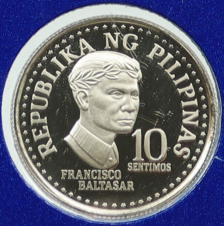 1975 PHILIPPINES Colony Poet Francisco Baltasar Proof 10 Sentisimos Coin i115822
