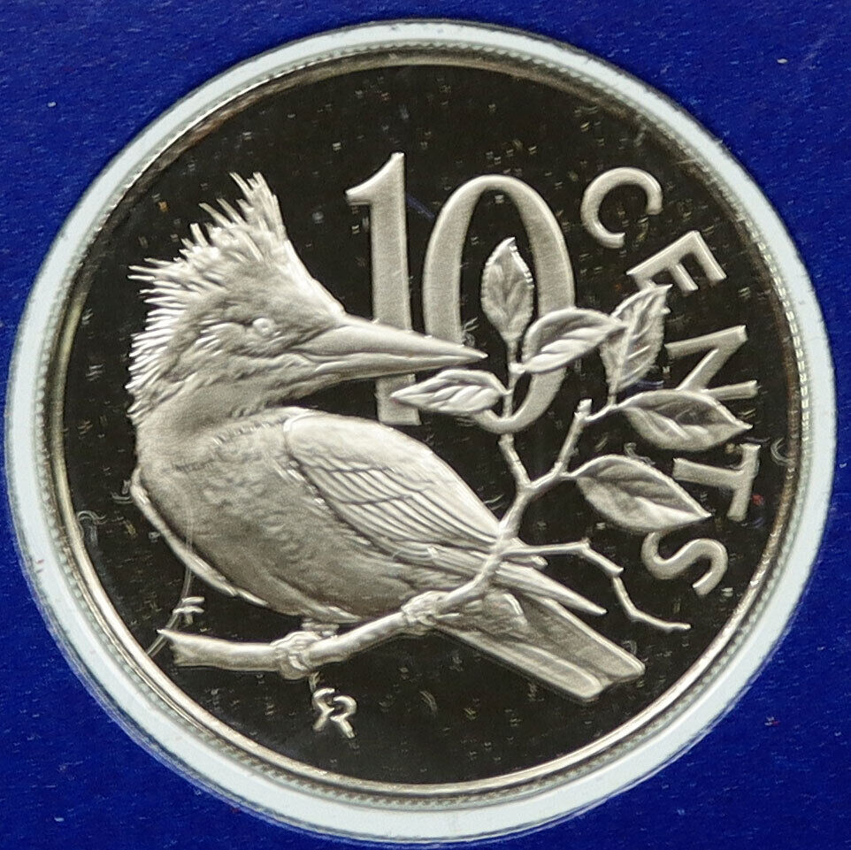 1976 British Virgin Islands Queen Elizabeth II BIRD Proof 10 Cents Coin i115899