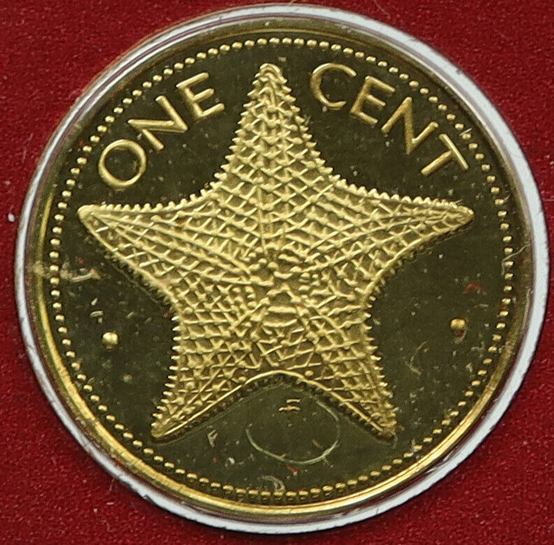 1978 BAHAMAS UK Aquatic Fish Oceanic STARFISH Vintage OLD Cent Coin i115900