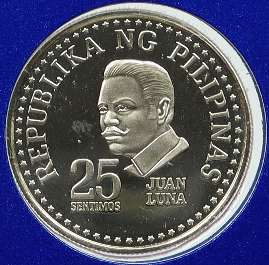 1976 PHILIPPINES Activist & Artist JUAN LUNA Proof 25 Sentisimos Coin i115878