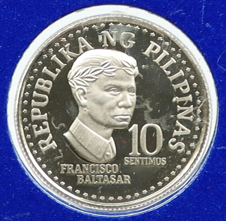 1975 PHILIPPINES Colony Poet Francisco Baltasar Proof 10 Sentisimos Coin i115909