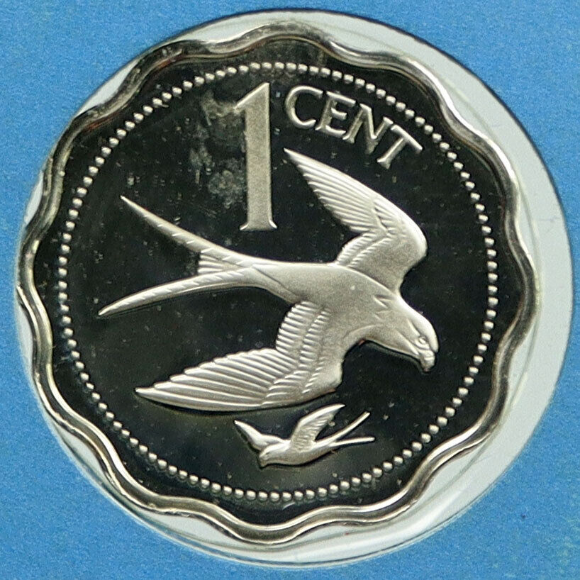 1975 BELIZE Avifauna FORK TAILED FLYCATCHER BIRDS Proof Silver Cent Coin i115879