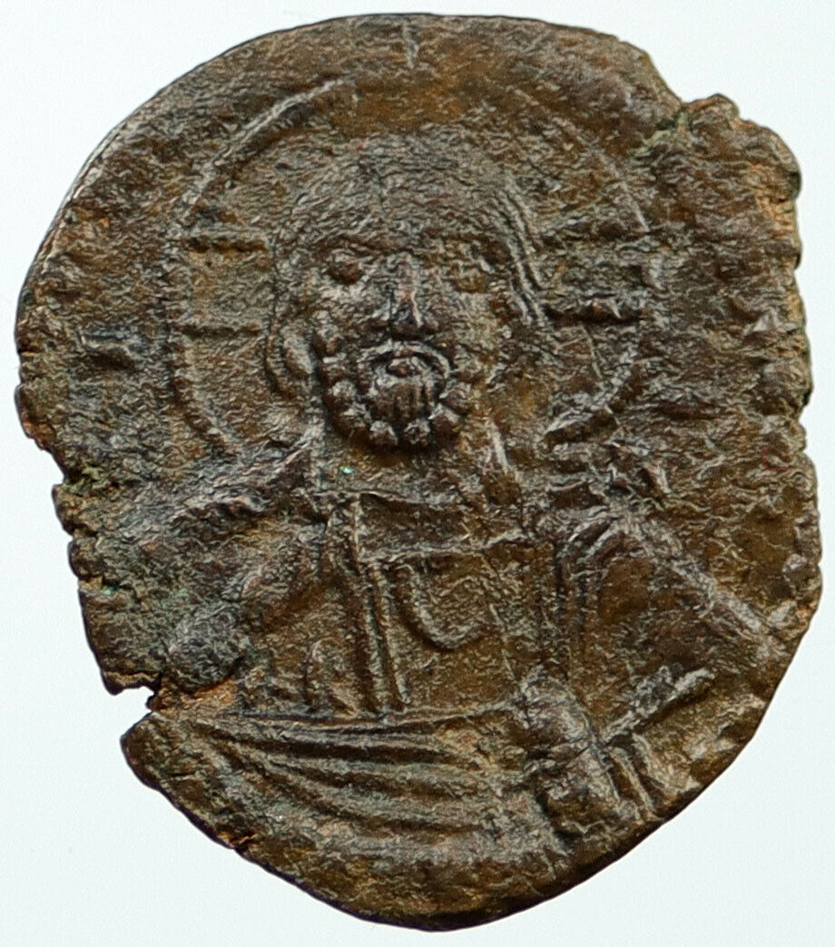 JESUS CHRIST Class G Anonymous 1068AD VIRGIN ORANS Byzantine Follis Coin i117974