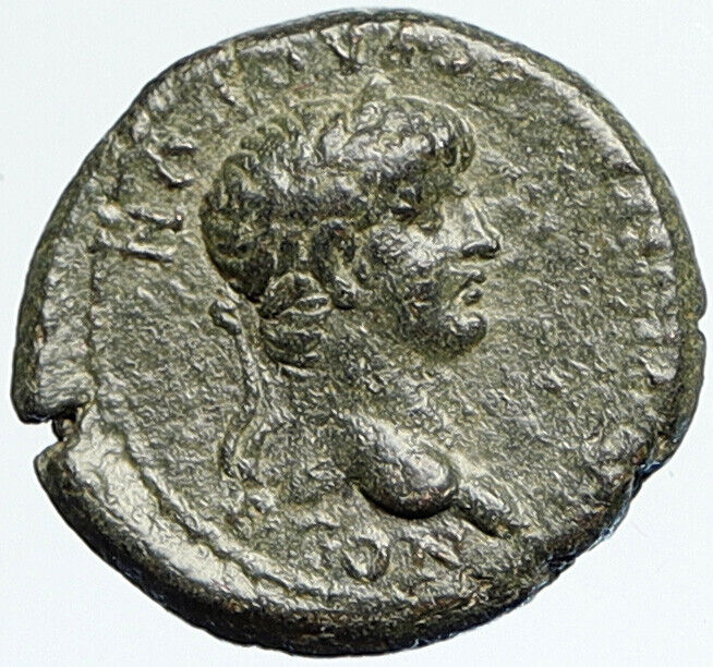 NERO 54AD Authentic Ancient Roman Coin KYME AEOLIS w NYMPH i111542