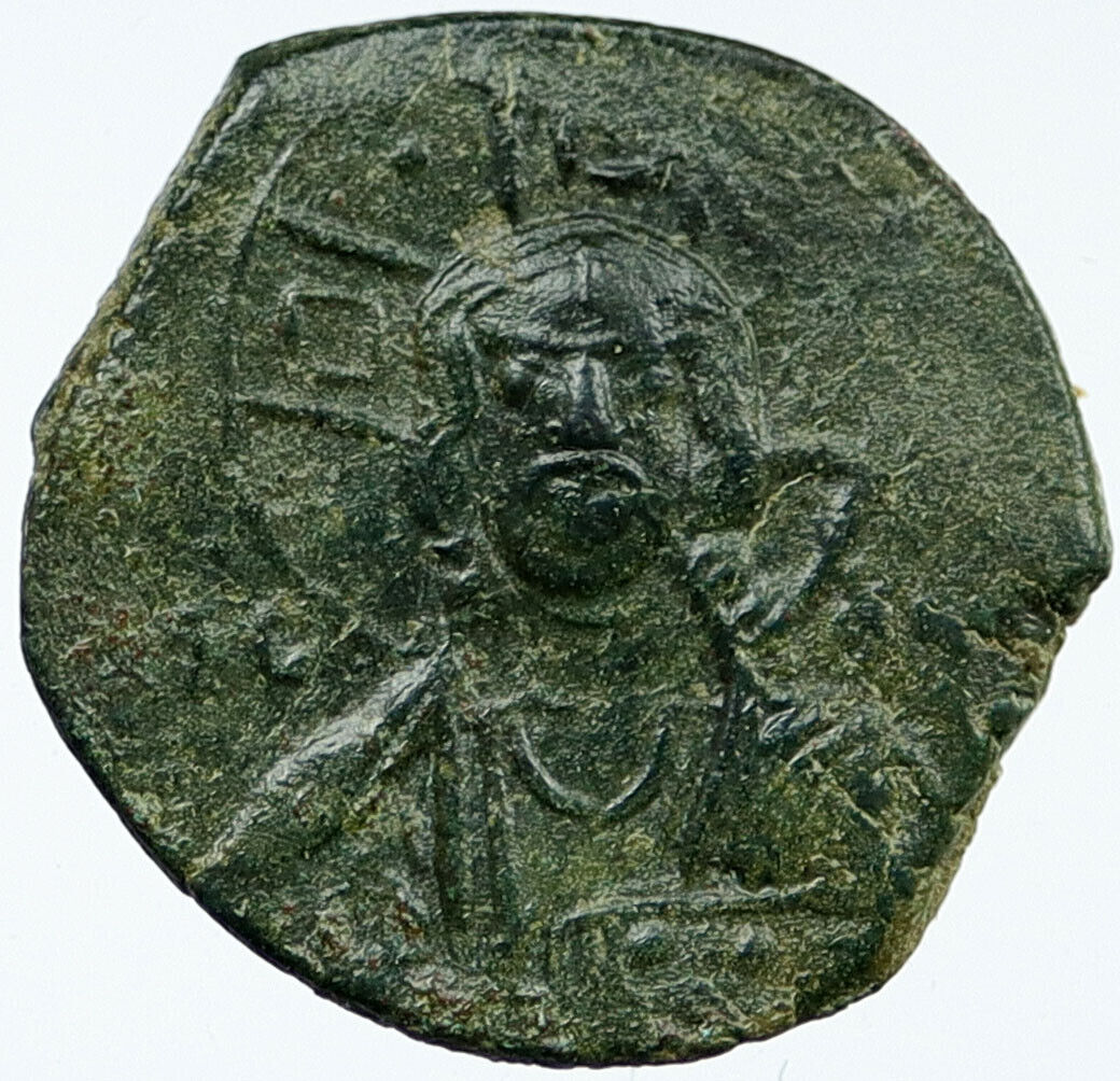 JESUS CHRIST Class B Anonymous Ancient OLD Byzantine Follis Coin CROSS i118003