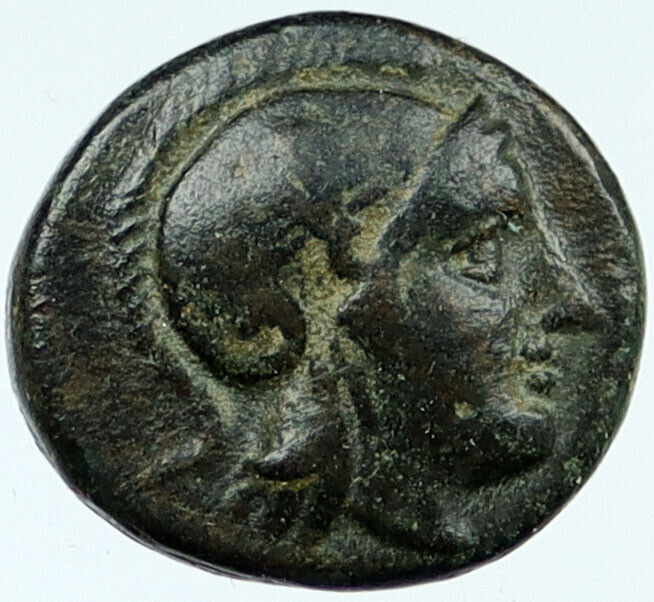 MYRINA in AEOLIS 400BC Original Genuine Greek Coin ATHENA AMPHORA i118010