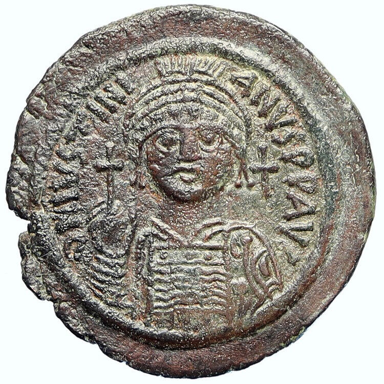 JUSTINIAN I the GREAT 539AD Ancient Constantinople Follis Byzantine Coin i112184