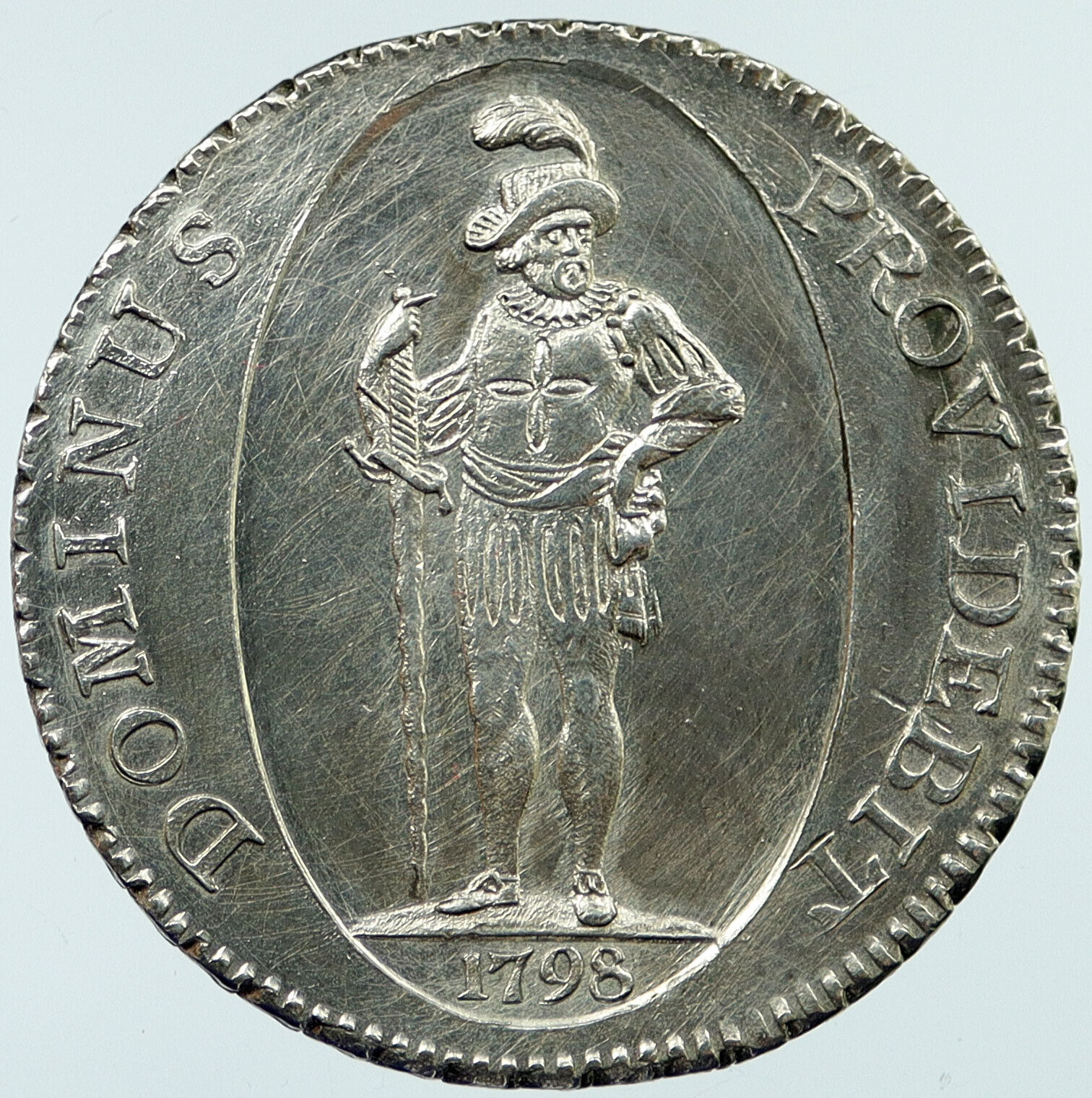 1798 SWITZERLAND Canton of BERN Antique Silver TALER Coin BEAR SHIELD i118140