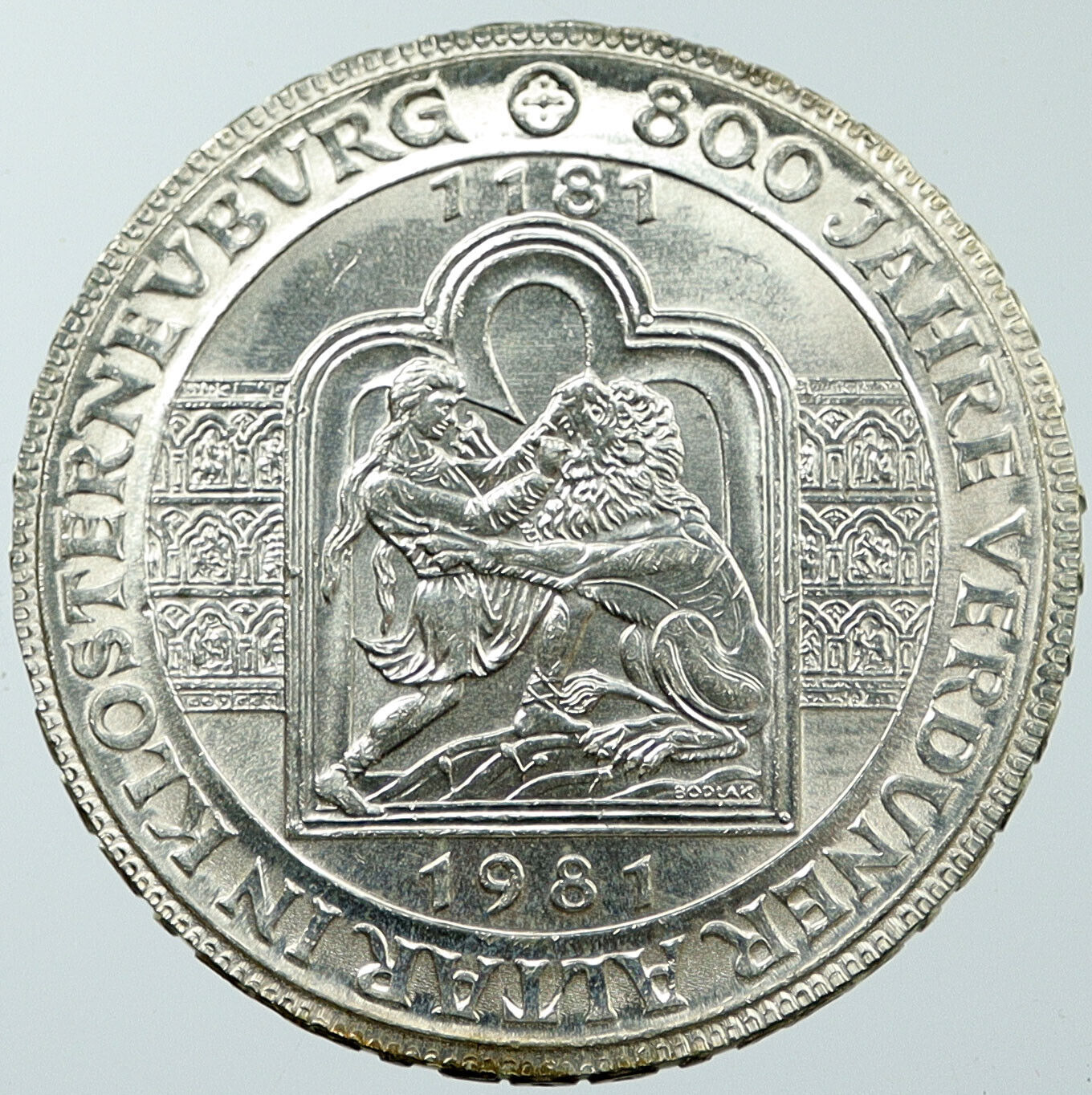 1981 AUSTRIA Altar of VERDUN at Klosterneuburg Monastery Silver Coin i116627
