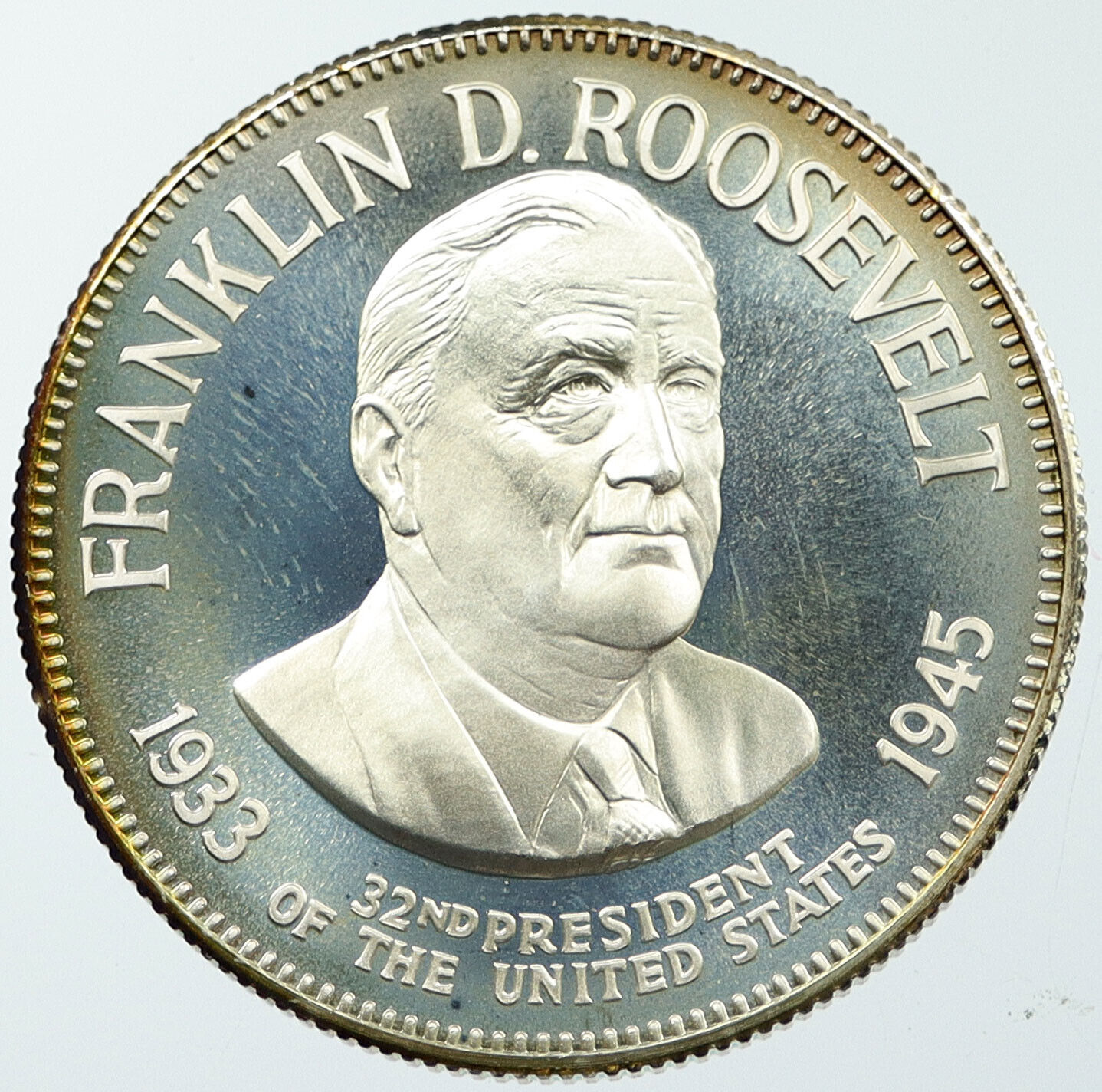 1970 US United States PRESIDENT FRANKLIN D. ROOSEVELT Proof Silver Medal i116636