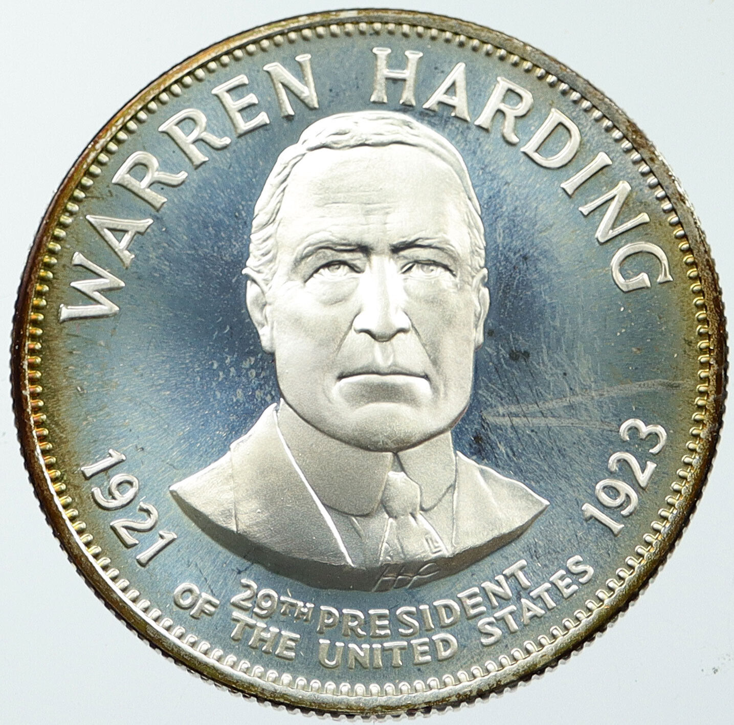 1970 29th USA PRESIDENT WARREN HARDING United States Proof Silver Medal i116634