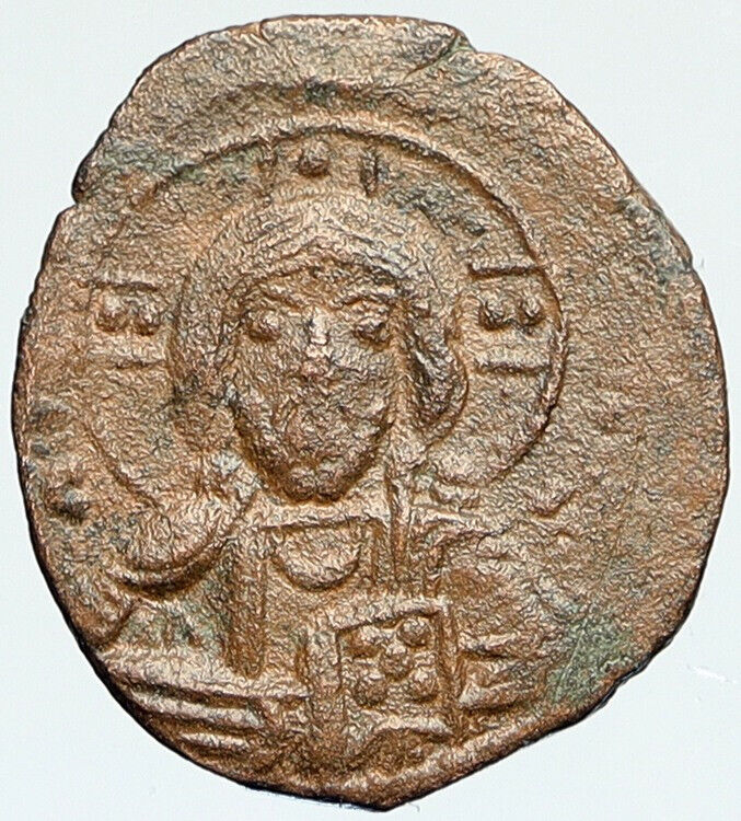 JESUS CHRIST Class E Anonymous Ancient 1059AD OLD Byzantine Follis Coin i112190