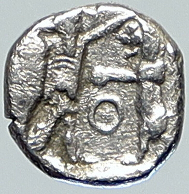 SIDON in PHOENICIA King FIGHTS Lion WAR Galley Ancient Silver Greek Coin i112200