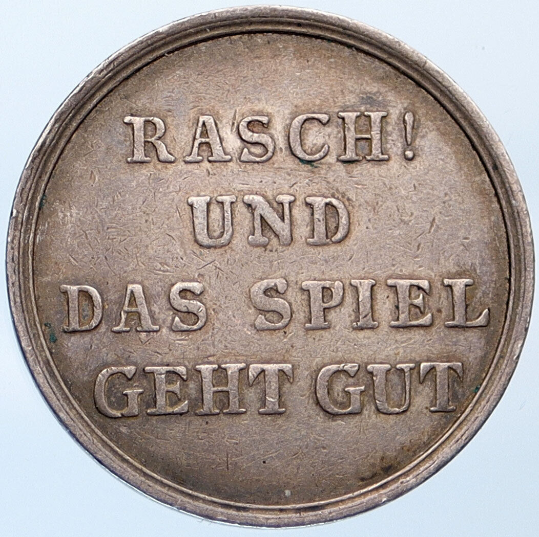 1800's GERMAN STATES Sports Medal Silver Antique OLD Medal QUICK GAME i115122