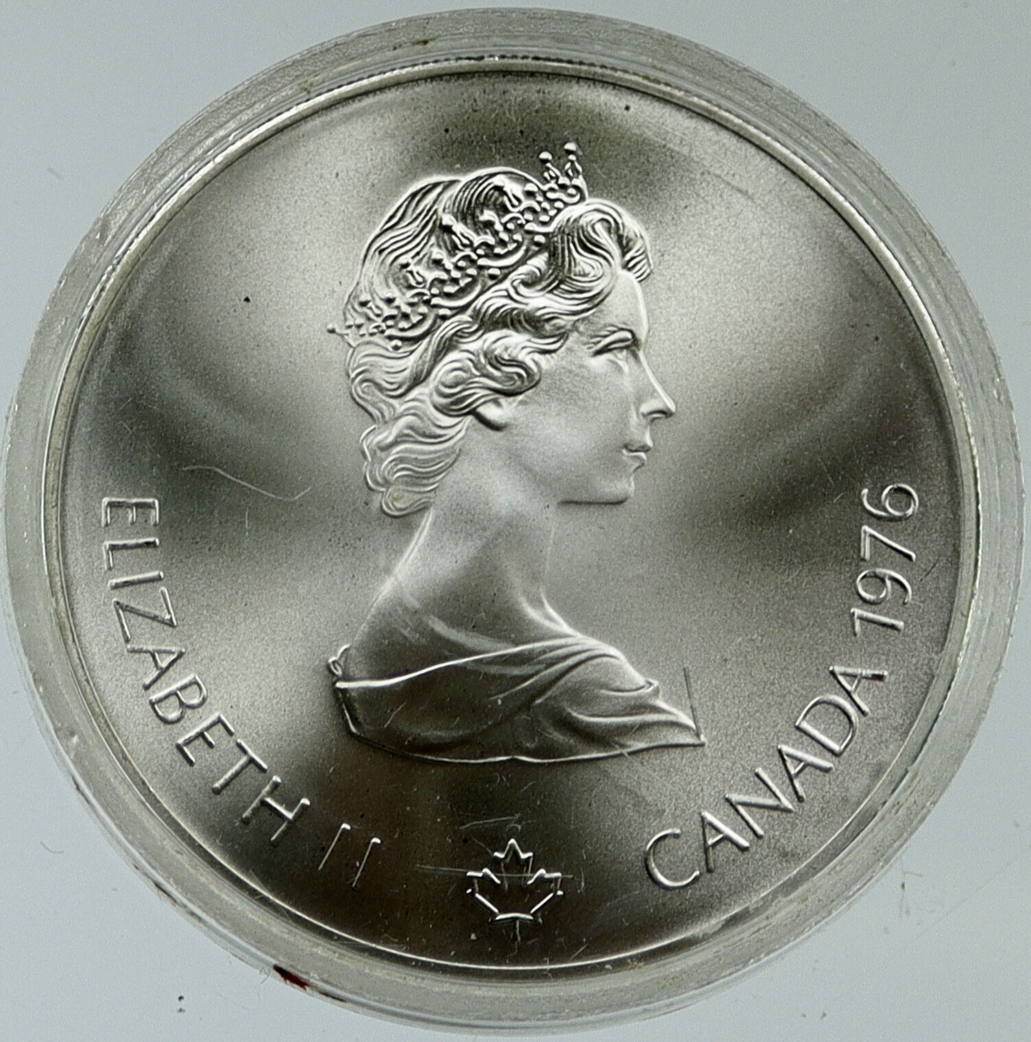 1976 CANADA Elizabeth II Olympics Montreal BOXING Old Silver BU $5 Coin i116975