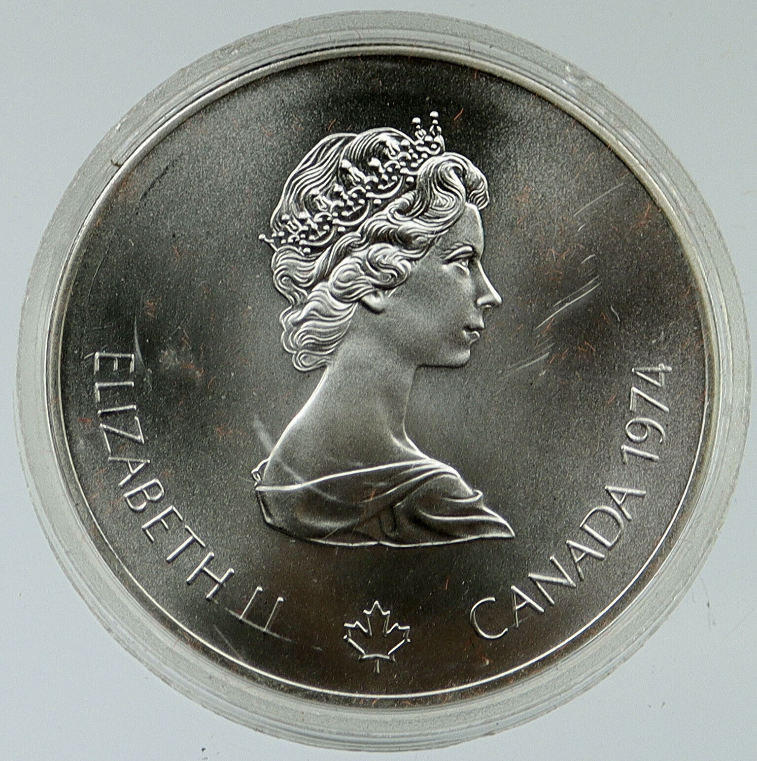 1976 CANADA Queen Elizabeth II Olympics Montreal ROWING BU Silver 5 Coin i116977