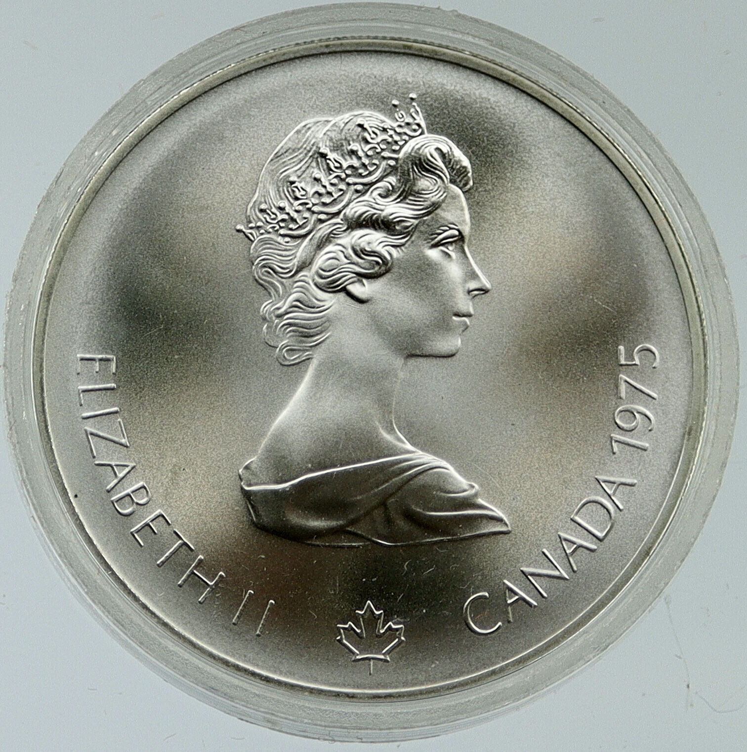 1975 CANADA Montreal XXI Olympics WOMEN'S JAVELING THROWING Silver Coin i116979