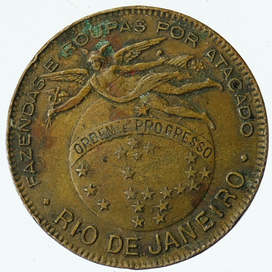 1870-1910 BRAZIL Ria Di Janeiro ANTIQUE Advertising Token Coin HERMES i116121