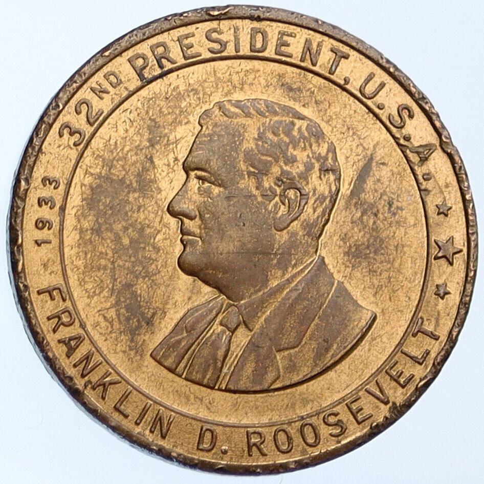 1933 FRANKLIN DELANO ROOSEVELT United States President Trade Token MEDAL i115157