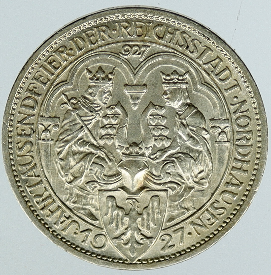 1927 GERMANY Weimar Republic NORDHAUSEN Antique Silver German Coin i117636