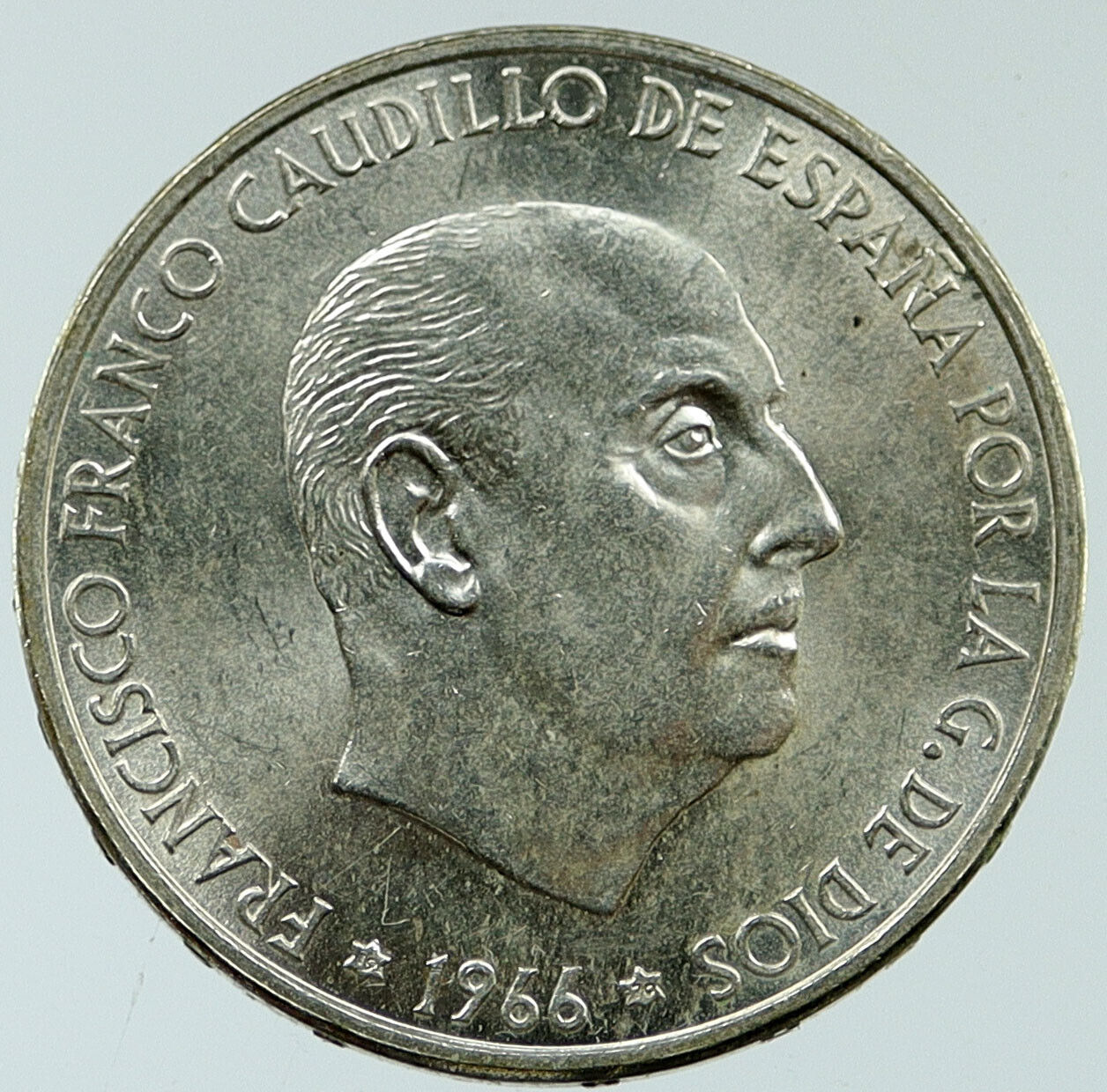 1966 SPAIN Large Franco Caudillo VINTAGE Silver 100 Pesetas Spanish Coin i117632