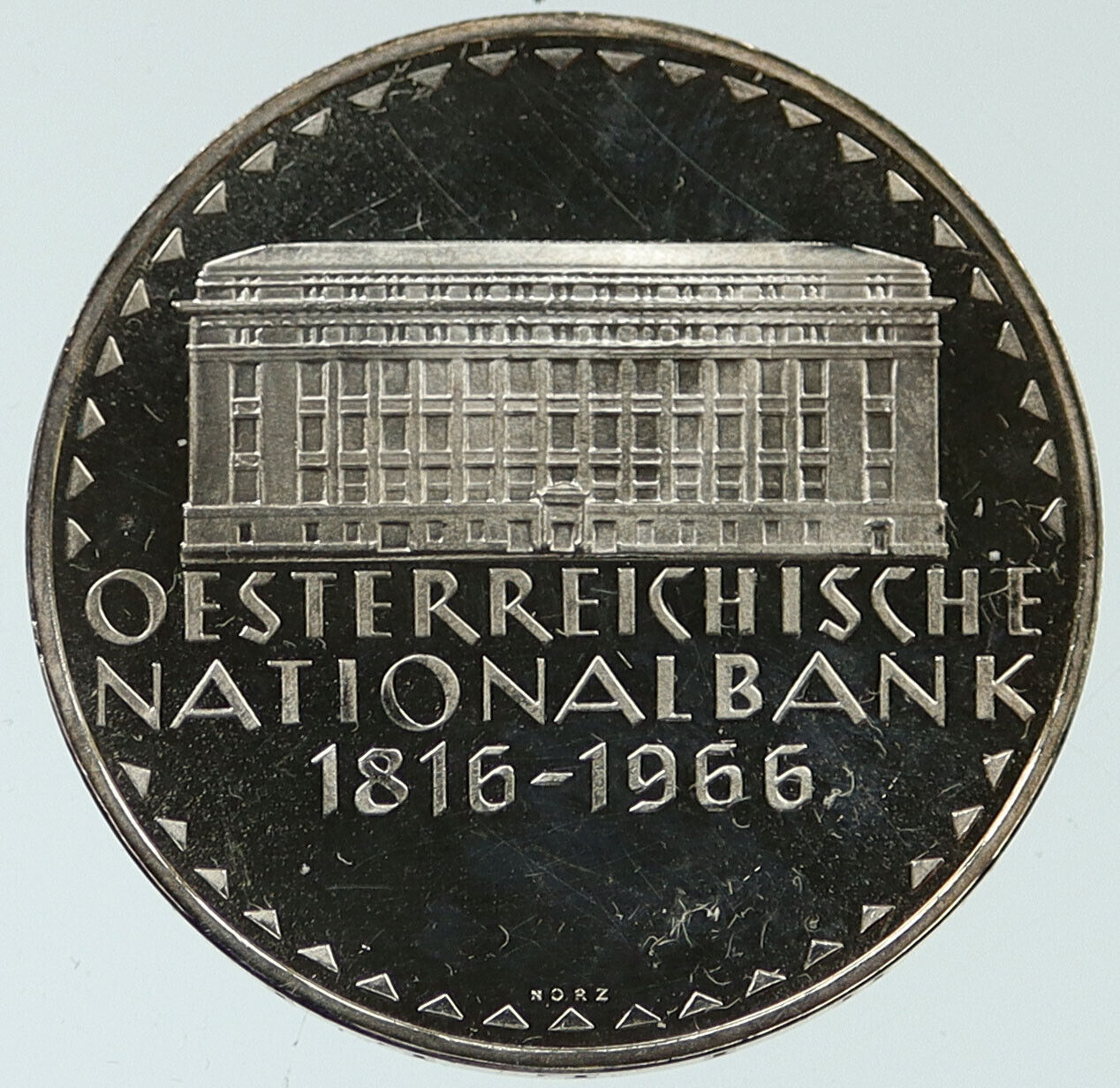 1966 AUSTRIA 0.57oz Silver PROOF 50 Schilling Austrian Coin NATION BANK i117653