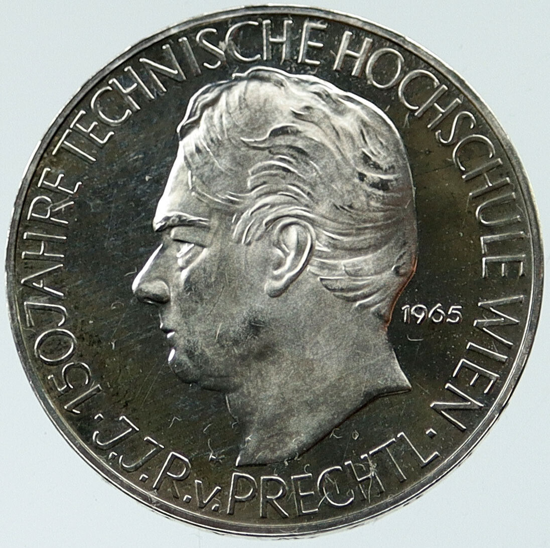 1965 AUSTRIA Proof 0.33oz SILVER 25 Schilling Coin VIENNA Tech w PRECHTL i117658