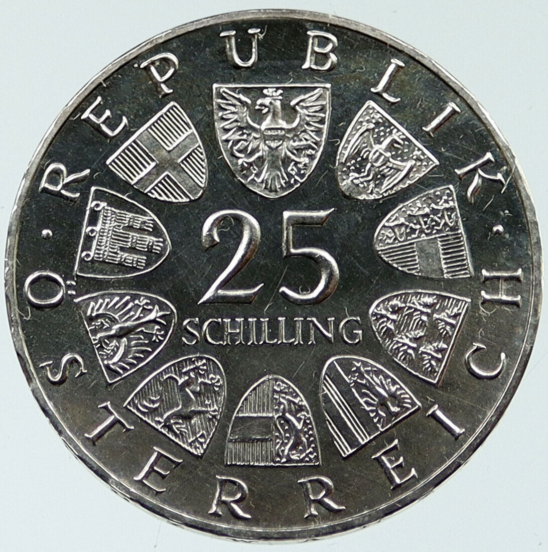 1965 AUSTRIA Proof 0.33oz SILVER 25 Schilling Coin VIENNA Tech w PRECHTL i117658