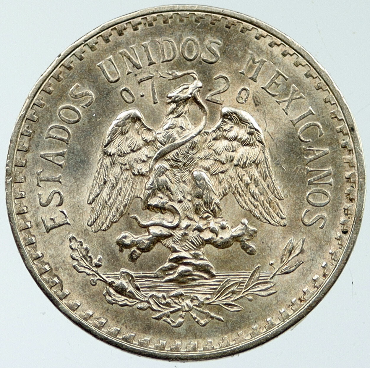1932 Mo MEXICO Eagle Liberty Rays Cap Mexican 0.38oz Silver 1 Peso Coin i117687