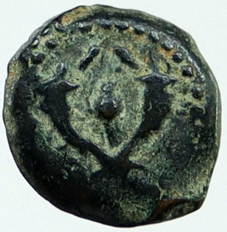 Ancient JEWISH King JANNAEUS Bible Greek TIME JERUSALEM Coin HENDIN 1145 i117537