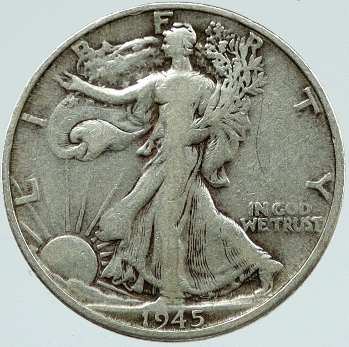 1945 D UNITED STATES US WALKING LIBERTY Silver Half Dollar Coin EAGLE i117165
