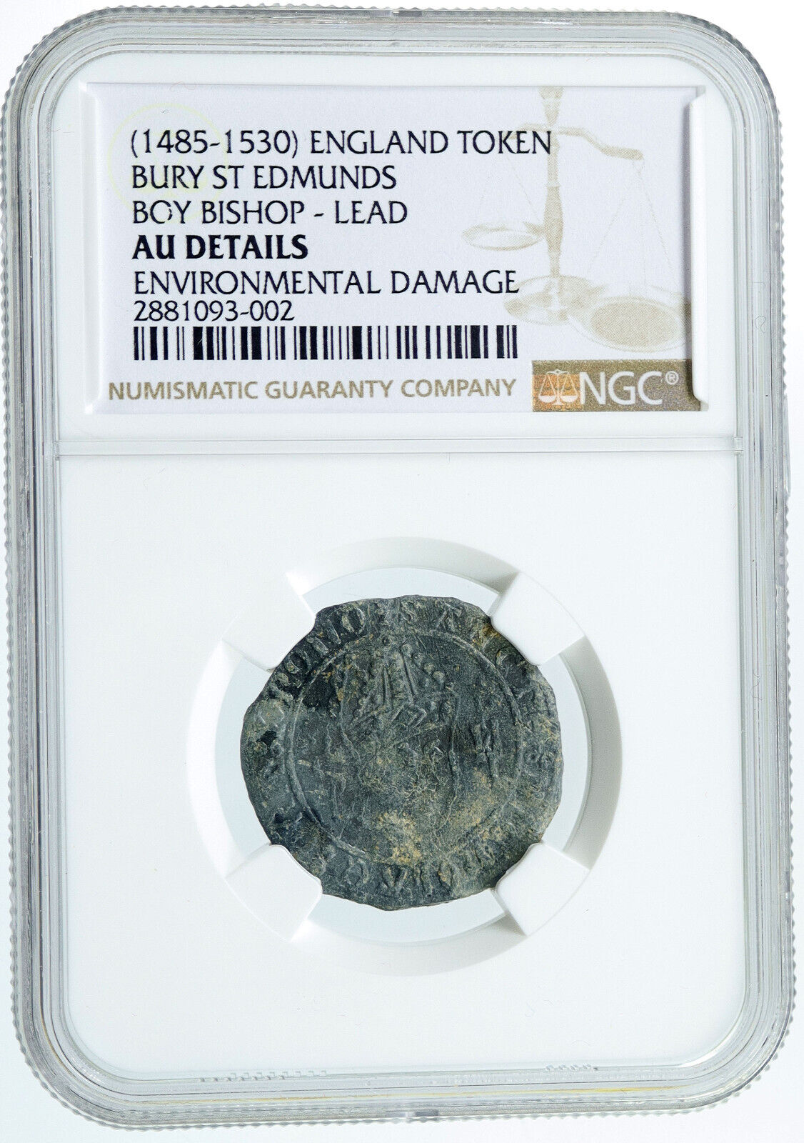 1485-1530 BURY ST EDMUNDS England BOY BISHOP LeadToken FESTIVAL Coin NGC i117855