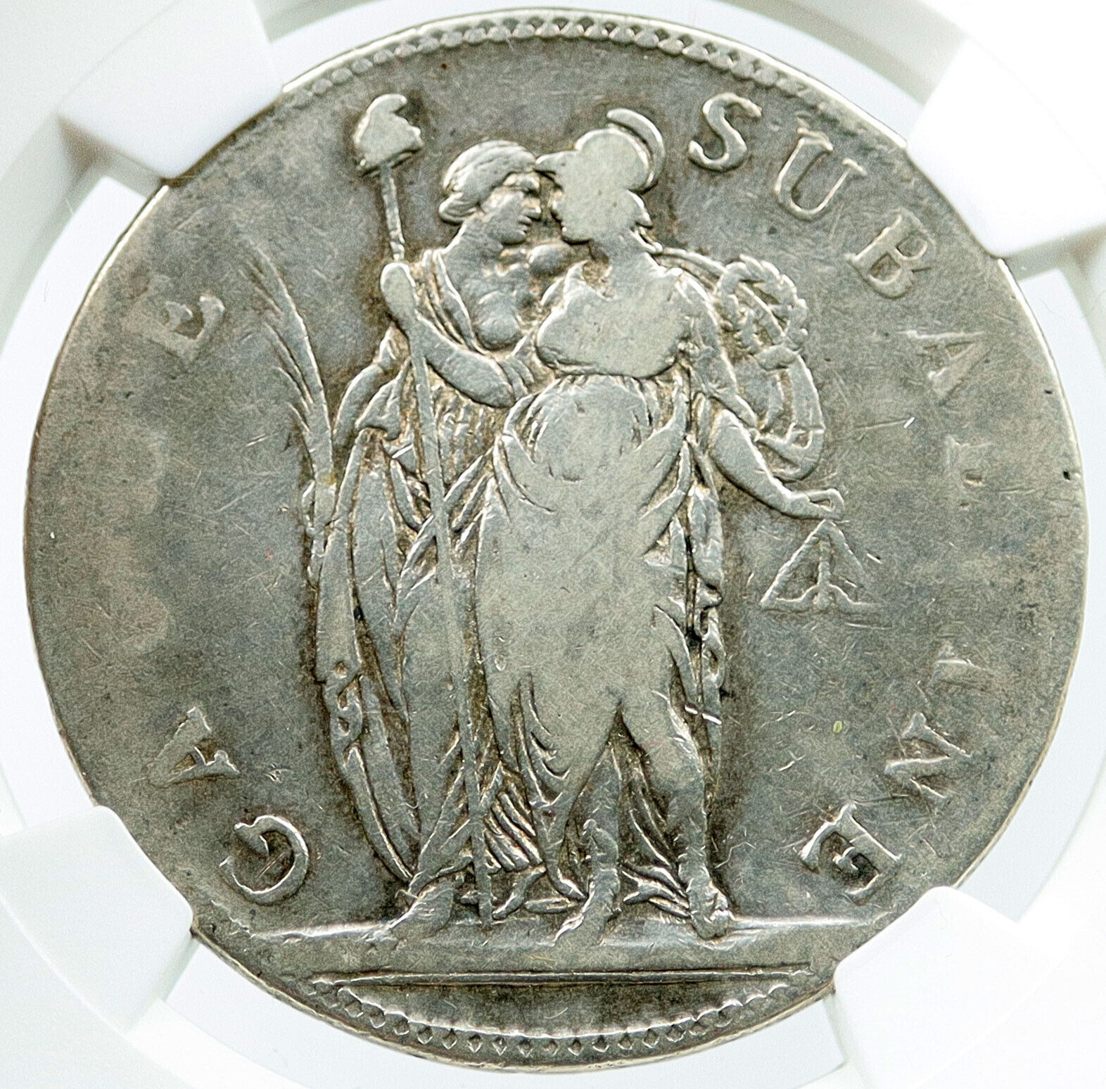 1801 ITALY Italian State PIEDMONT 0.72oz Silver 5 Franc FRANCE Coin NGC i117853