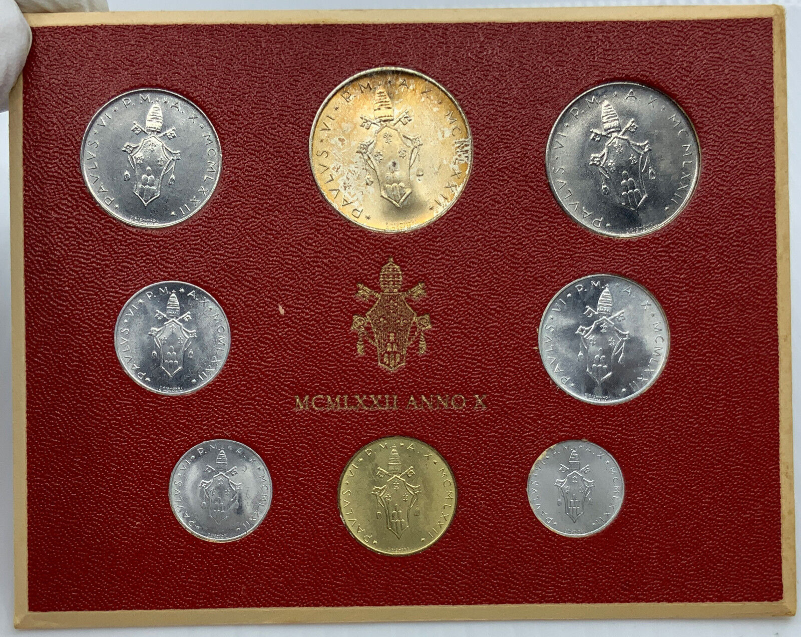 1972 Pope PAUL VI - VATICAN CITY 8 Coins SET includes 500 Lire SILVER i114405