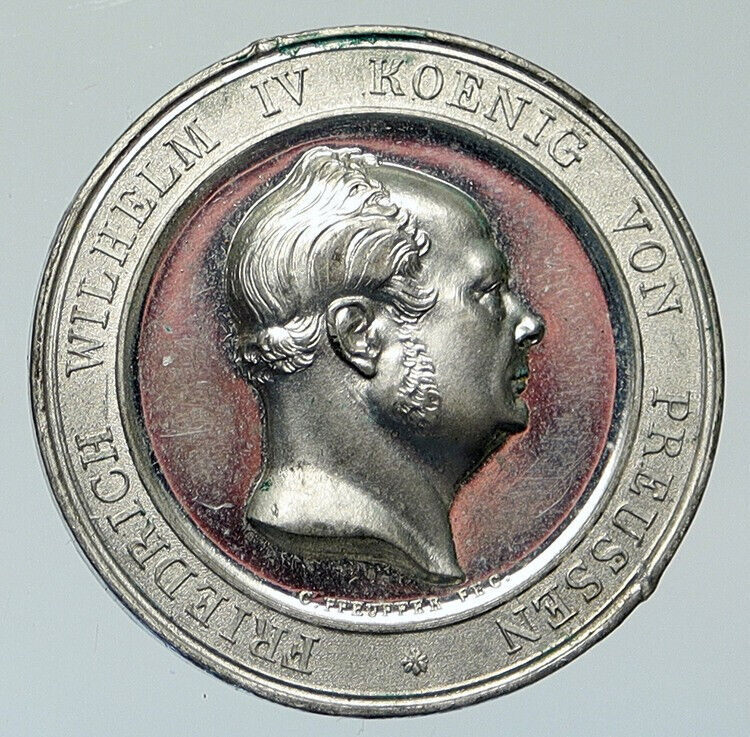 1851 Germany PRUSSIA King WILHELM IV Silver Hohenzollern Castle MEDAL i111985