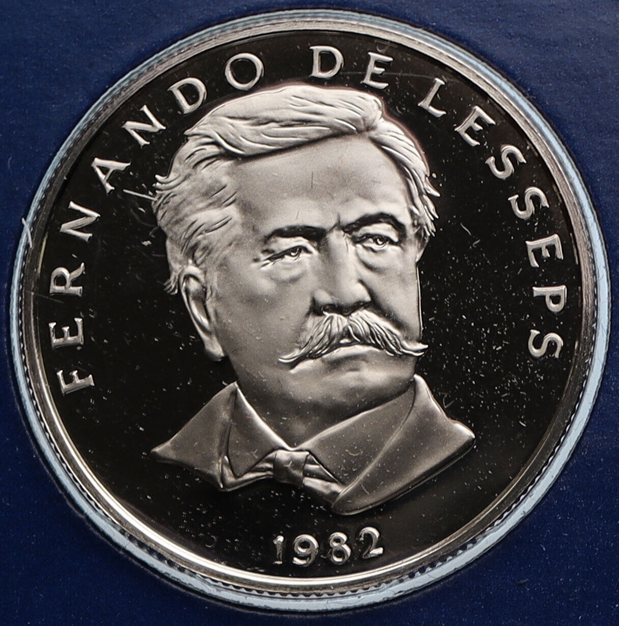 1982 PANAMA Fernando Lesseps France SUEZ CANAL Proof 50 Centesimos Coin i115145