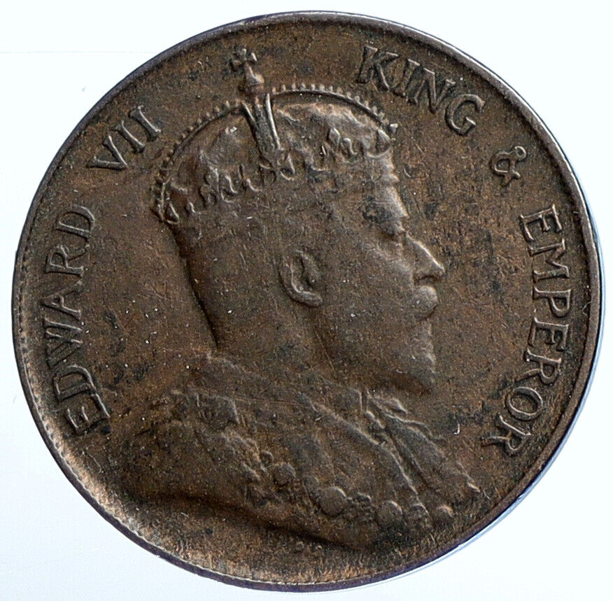 1905 HONG KONG British Colony King Edward VII OLD ANTIQUE 1 Cent Coin i111118