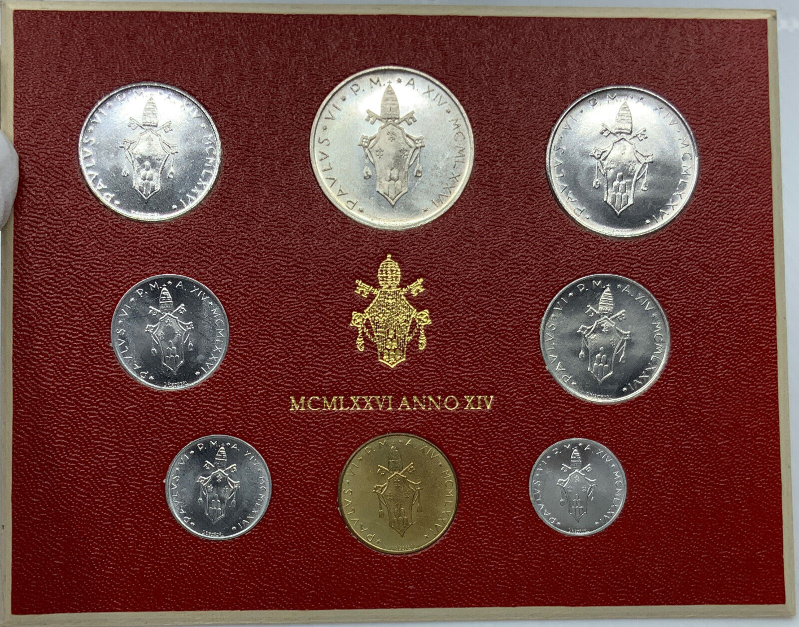 1976 Pope PAUL VI - VATICAN CITY 8 Coins SET includes 500 Lire SILVER i114402