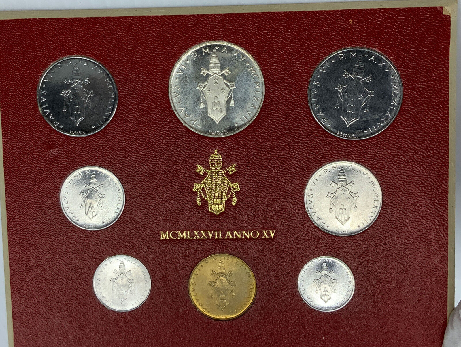 1977 Pope PAUL VI - VATICAN CITY 8 Coins SET includes 500 Lire SILVER i114403