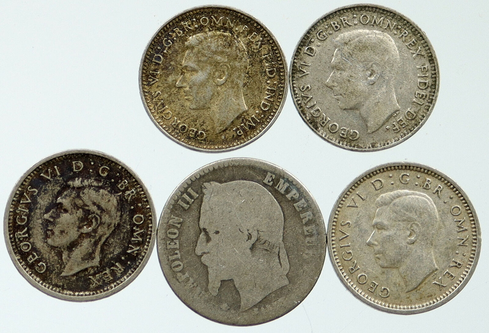 Lot of 5 Silver WORLD COINS Authentic Collection Vintage Group DEAL GIFT i115394